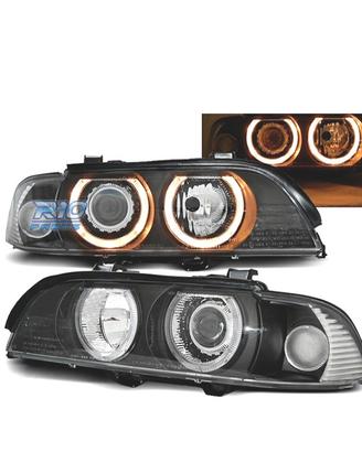 FARI BMW E39 95-00 XENON ANGEL EYES FONDO NERO CRO