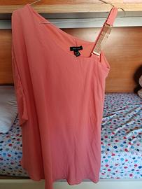 Abito da sera rosa monospalla
 