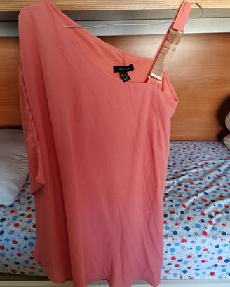 Abito da sera rosa monospalla
 