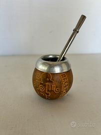 Mate argentina con cannuccia in acciaio