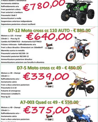 Moto Pit bike e Quad