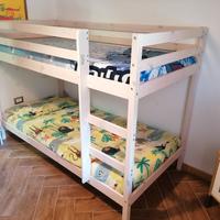 Letto a castello pino massello bianco 