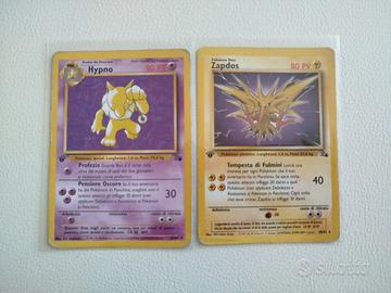 carte Pokemon vintage prima edizione Fossil Zapdos