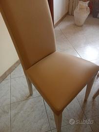 Set di sei sedie complete di coprisedie 
