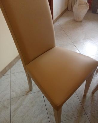 Set di sei sedie complete di coprisedie 