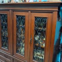 Credenza Buffet Vintage in Legno e Ferro Battuto 