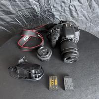 Canon eos 750d + 18-55 kit + 24mm + batteria extra