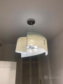 Lampadario a 3 luci con scritte