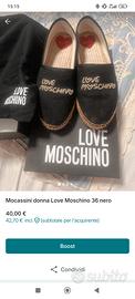 Mocassini donna 36 nero Love Moschino 