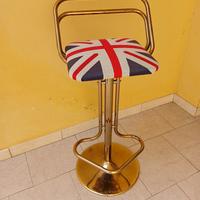 Sgabello girevole in metallo con bandiera Inglese