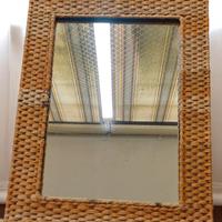 Specchio Ikea in Rattan Naturale con Cornice Intre