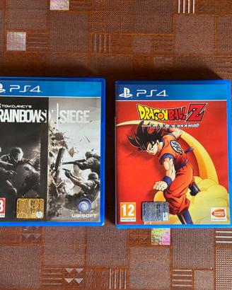 Giochi PS4 Dragon ball Kakarot + Rainbow six Siege