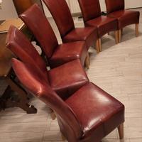 Sedie in vera pelle 6 pz