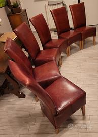 Sedie in vera pelle 6 pz