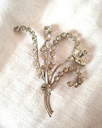 Spilla Vintage bigiotteria anni '50 Strass