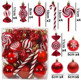 Set 36 palline di Natale varie forme e colori
