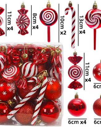 Set 36 palline di Natale varie forme e colori