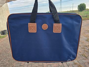 Borsa da viaggio blu in tela