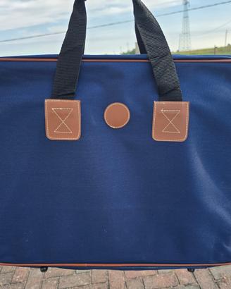 Borsa da viaggio blu in tela