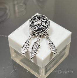 Charm Pandora Acchiappasogni Argento cuore piume