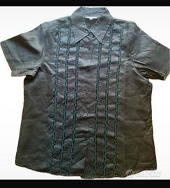 camicia con ricami in ramiè , Andrea Marè