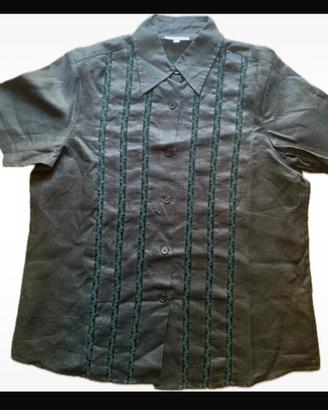 camicia con ricami in ramiè , Andrea Marè