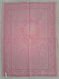 Telo cucina Misto Lino Jacquard Rosa - Nuovo