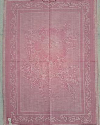 Telo cucina Misto Lino Jacquard Rosa - Nuovo