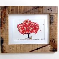 Stampa Albero Della Vita con Cornice Anticata