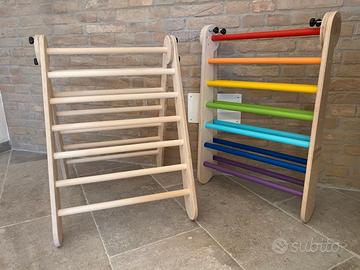 Triangolo Pikler, Rainbow rocker, torre Montessori