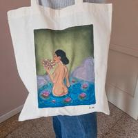 Tote bag personalizzata dipinta a mano 
