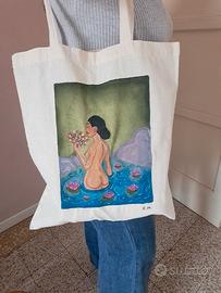 Tote bag personalizzata dipinta a mano 