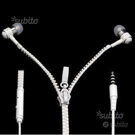 Auricolari Cuffie Zip Lampo Microfono Telefono Mp3