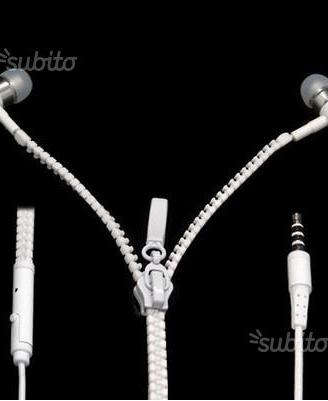 Auricolari Cuffie Zip Lampo Microfono Telefono Mp3