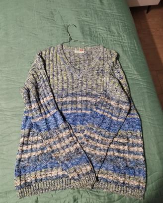 Maglione Vintage FIUME Multicolor Scollo a V