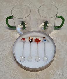 Tazze e cucchiaini natalizi in vetro WD Lifestyle