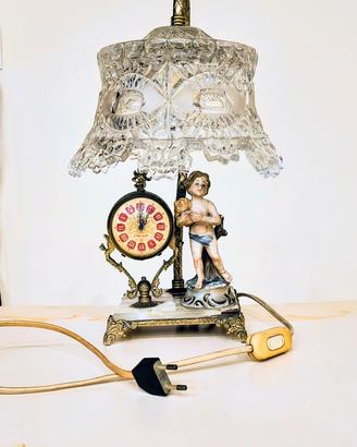 Lampada onice cristallo e capodimonte