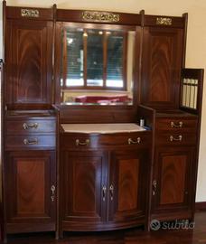 Mobile con specchio centrale e base granito/marmo