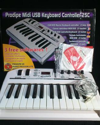 Tastiera-controller USB Prodipe MIDI 25c NUOVA