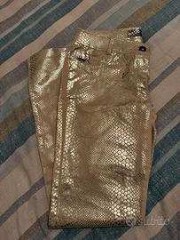 Koralline pantaloni argento pitonato