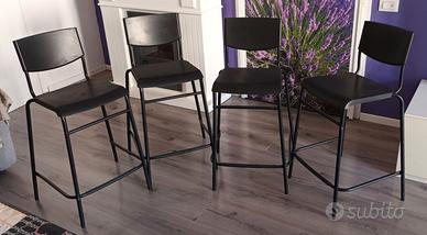 4 Sgabelli neri Stig Ikea