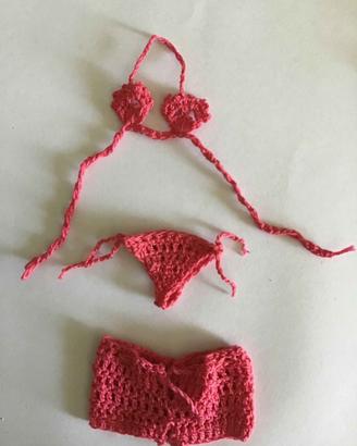 Barbie - bikini e shorts all'uncinetto - anni '70