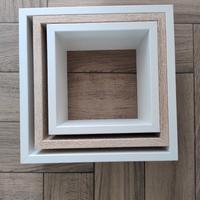 Set 3 cubi mensolein legno da parete