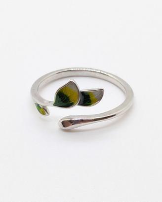 Anello Foglie su Ramo Botanico Misura Regolabile