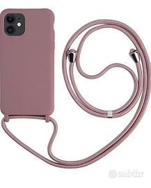 Cover rosa con tracolla per Iphone 11
