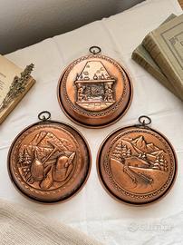 Set 3 Stampi in Rame Vintage