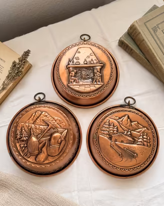 Set 3 Stampi in Rame Vintage