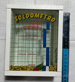 Salvadanaio in legno vintage "soldometro" anni '80