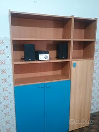 Armadio libreria in legno 135x198x32 cm