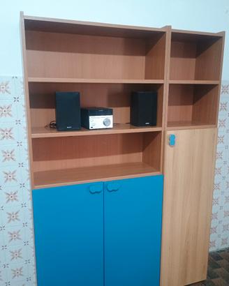 Armadio libreria in legno 135x198x32 cm